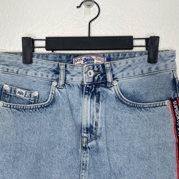 Superdry Womens Skirt Size 28 Light Wash Denim Blue Jean Unlined Casual Pockets - Picture 9 of 16